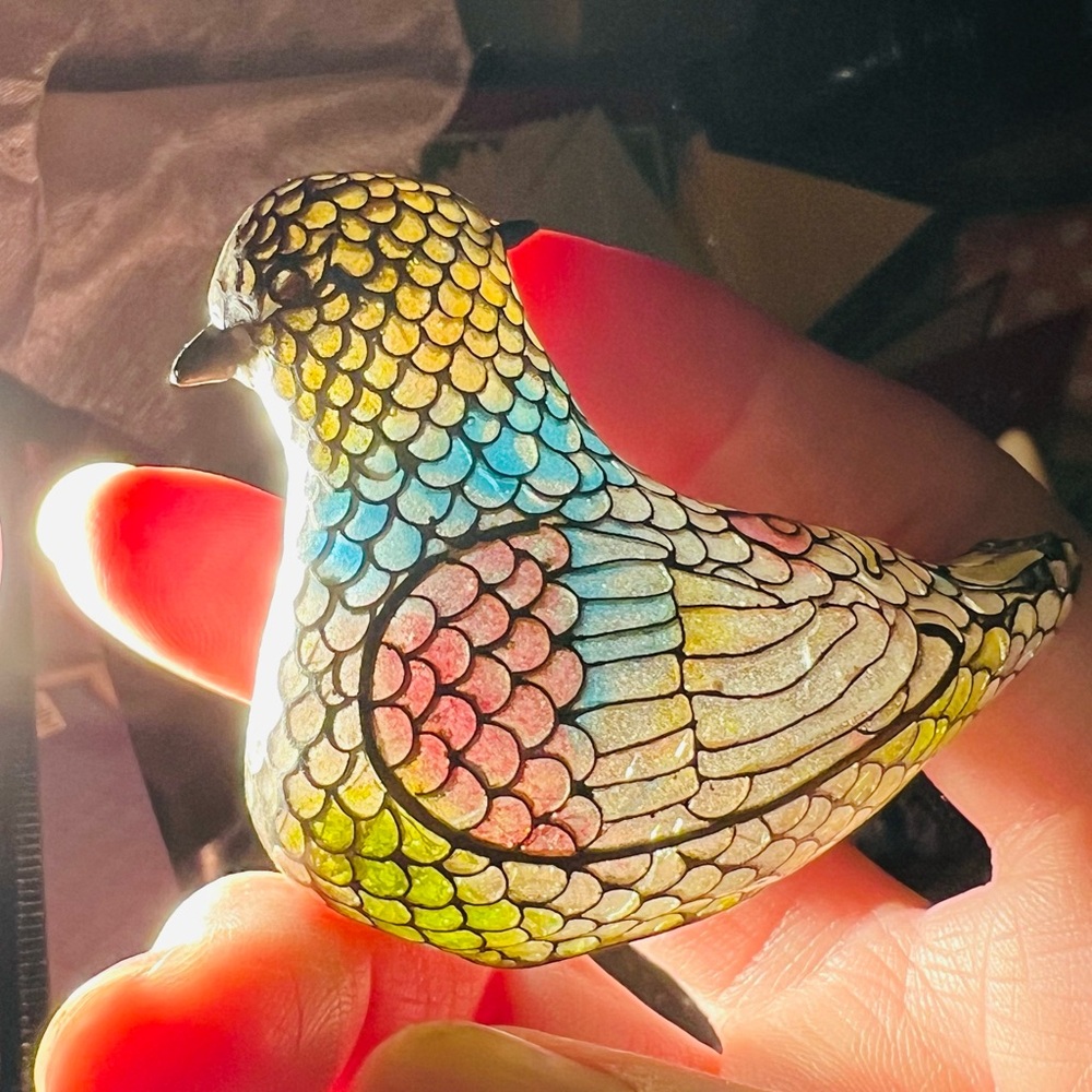 Plique Du Jour Cloisonne Miniature Birds set of two